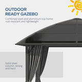 Gazebo toit rigide polycarbonate UV60+ avec rideaux