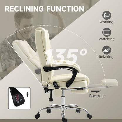 Chaise de bureau massante inclinable avec repose-pieds