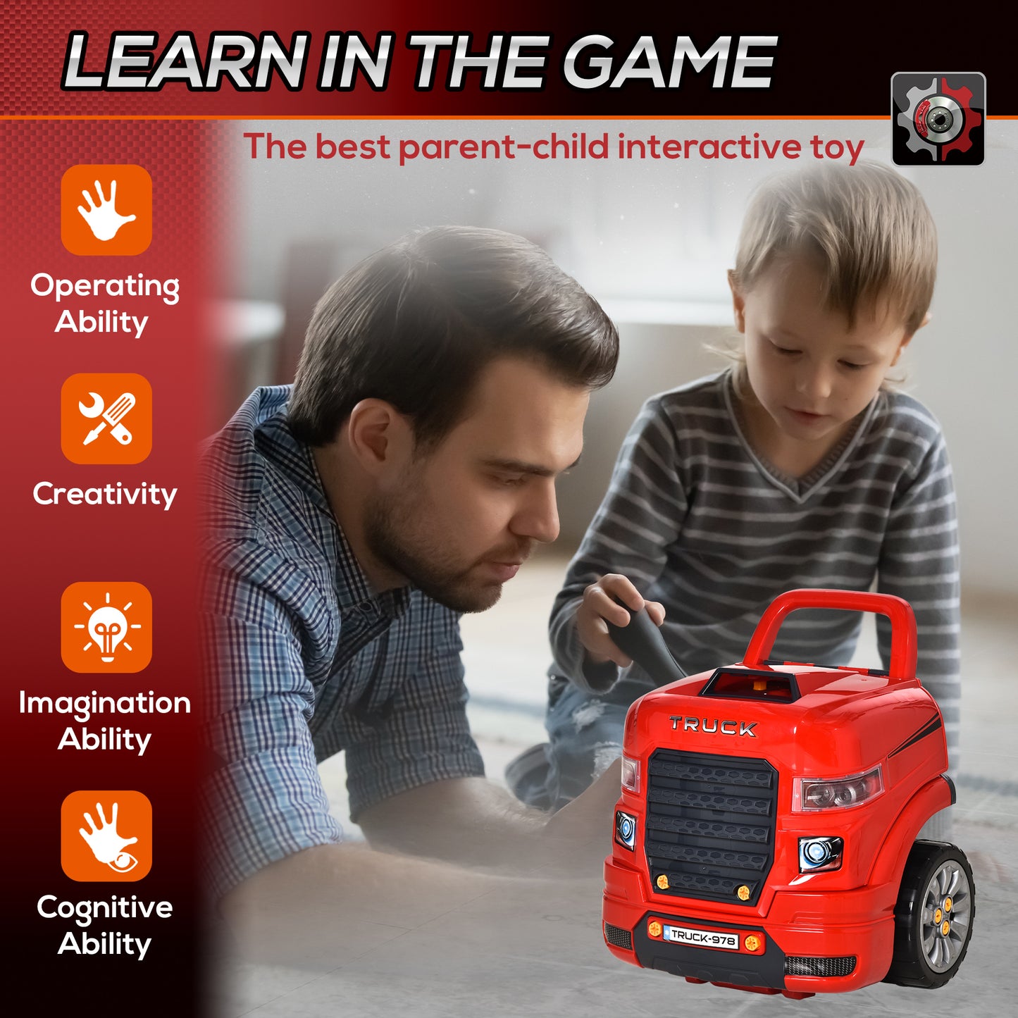 Ensemble de jeu camion-atelier pour enfants 61 pièces