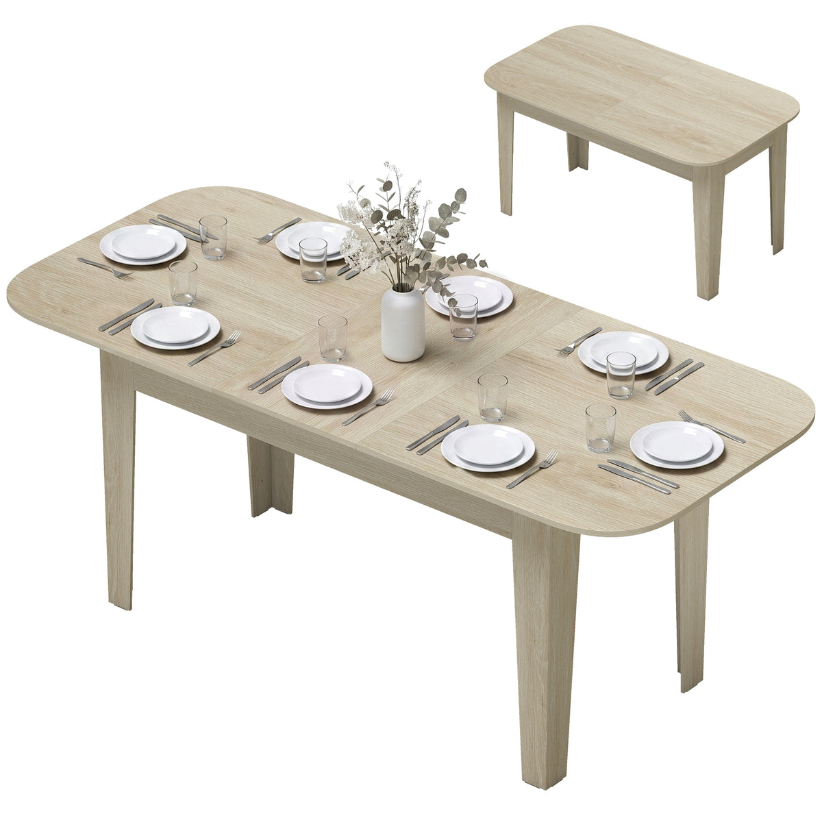 Table à manger ovale extensible de style fermette