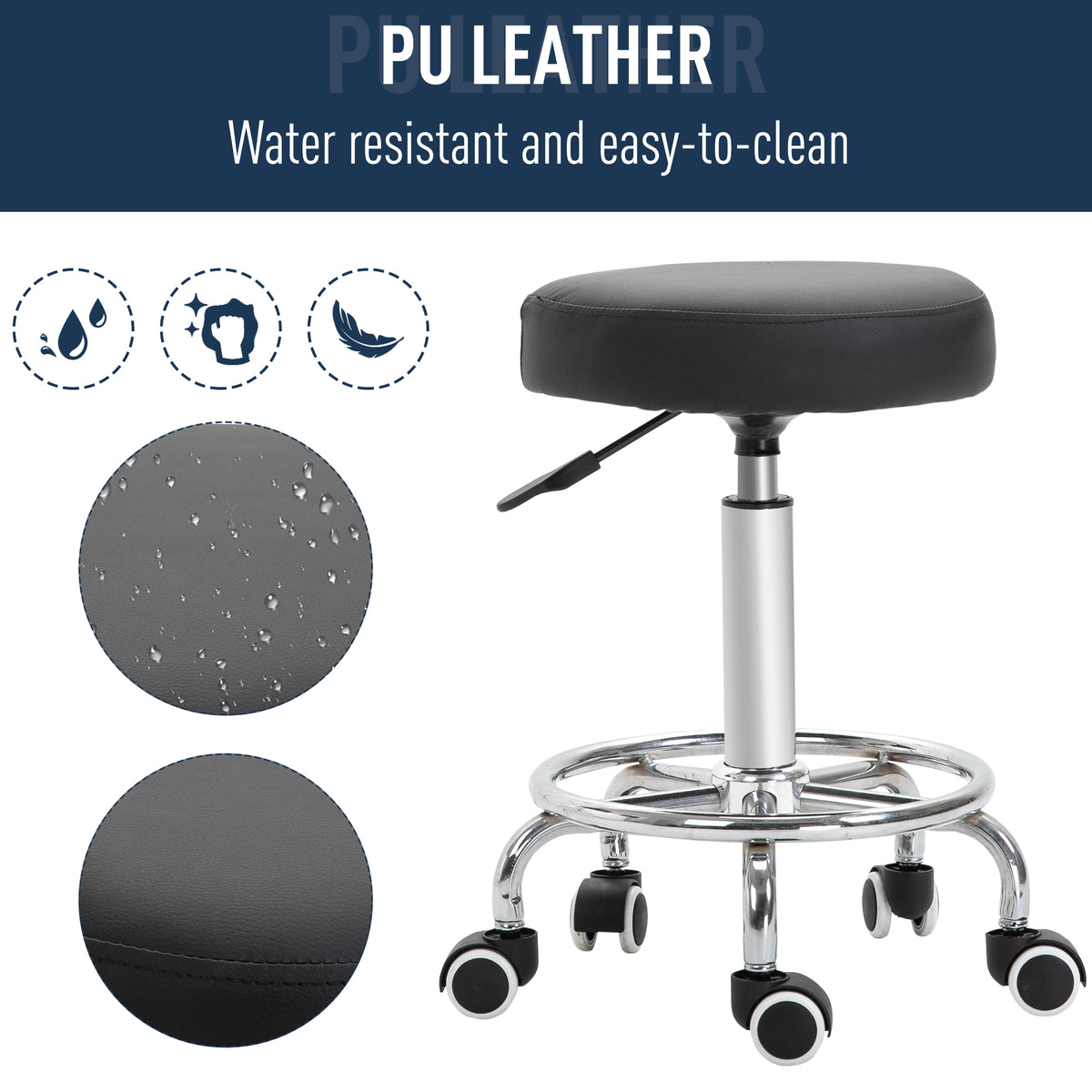 Tabouret de salon pivotant hydraulique réglable