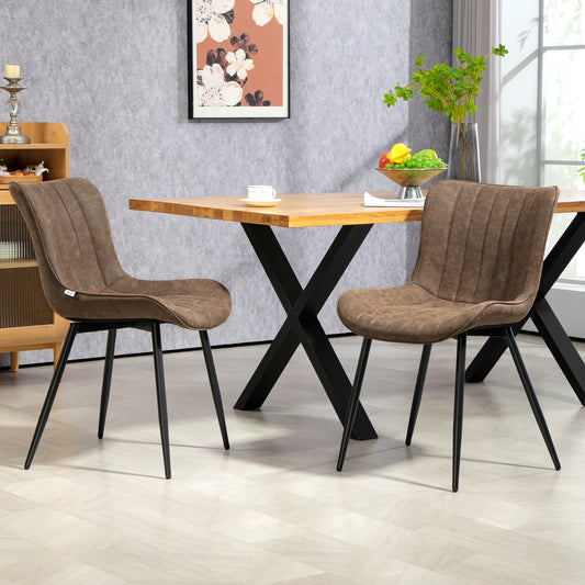 Chaises de salle à manger ensemble de 2 — brun