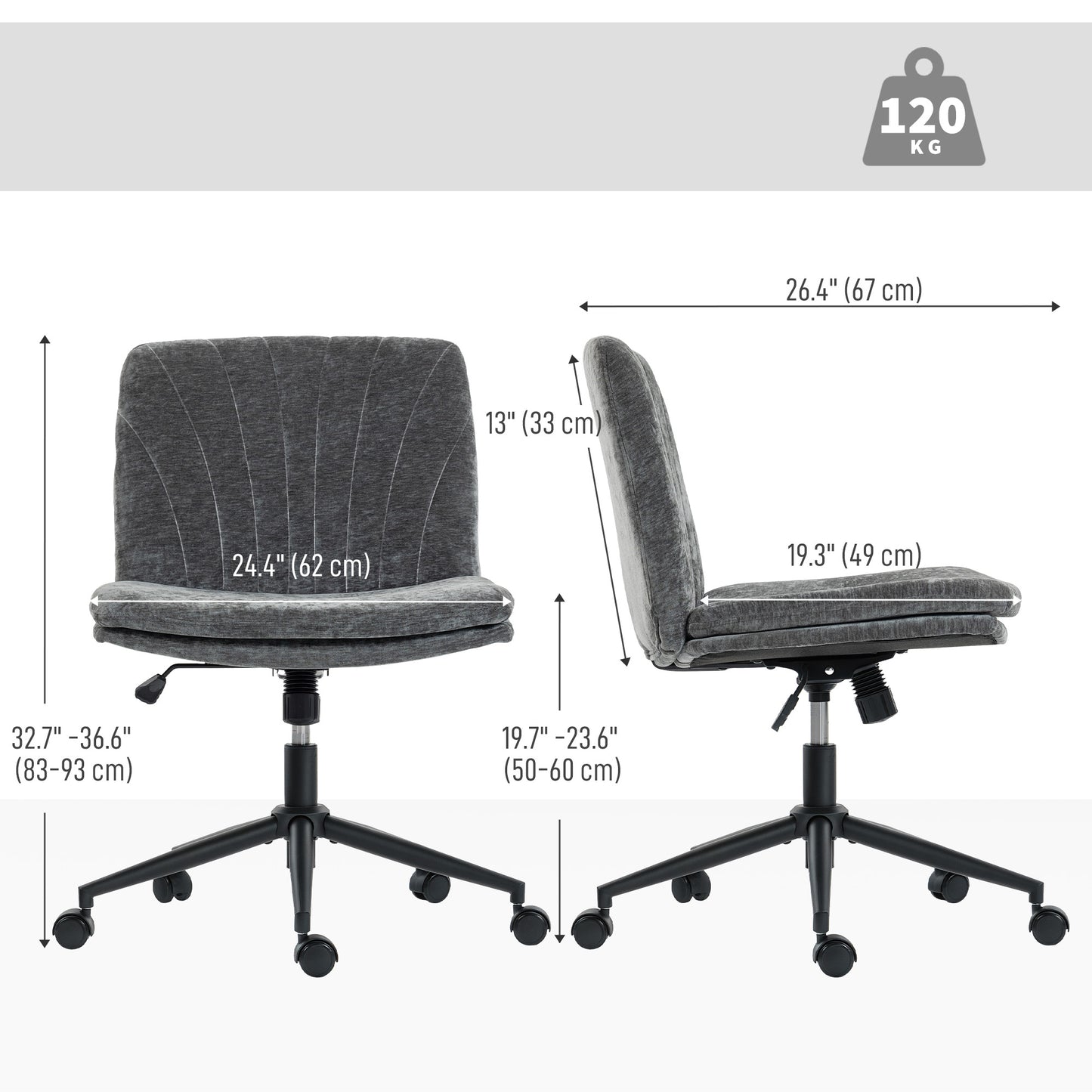 Chaise de bureau criss cross large sans accoudoirs réglable