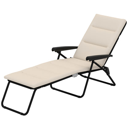Chaise longue pliante à dossier réglable 6 positions
