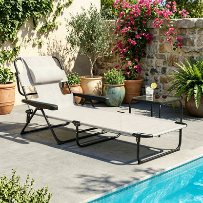 Chaise longue pliante avec dossier inclinable