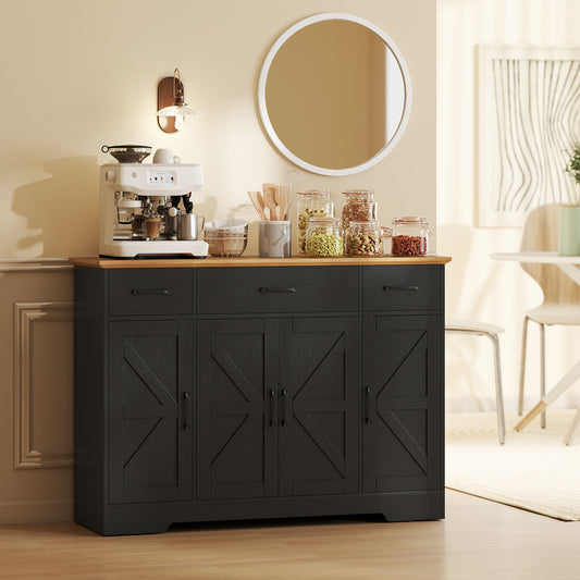 Cabinet buffet style fermette portes de grange