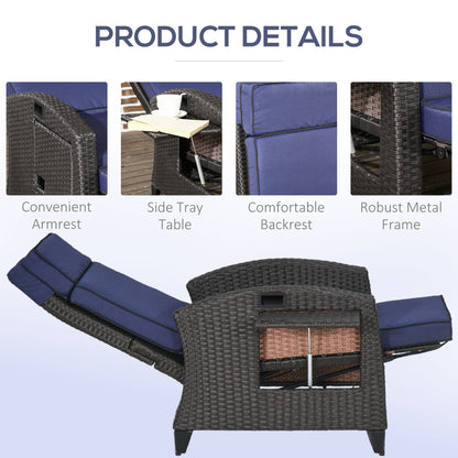 Chaise longue inclinable rotin avec dossier ajustable