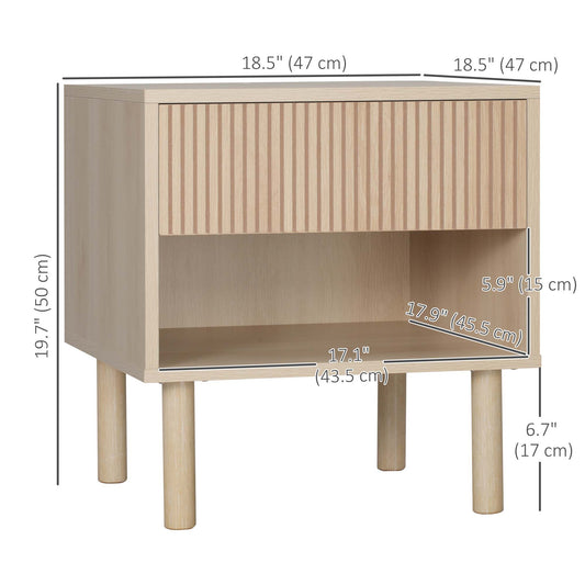 Tables de chevet avec tiroir et étagère ensemble de 2