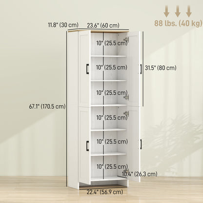 Armoire-garde-manger de cuisine 4 portes 6 tablettes