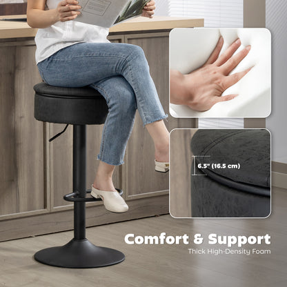 Ensemble 2 tabourets bar rangement pivotant