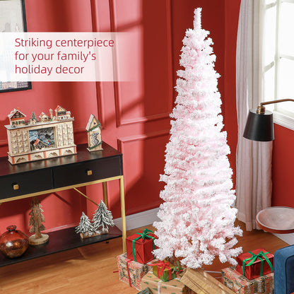 Sapin de Noël crayon enneigé pliable 183 cm