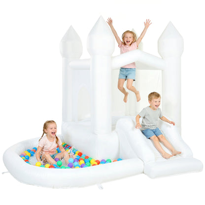 Château gonflable 3-en-1 avec glissoire et piscine à balles