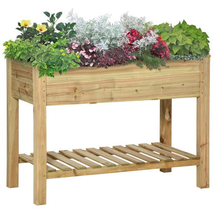 Jardinière surélevée avec tablette 114 x 56 cm