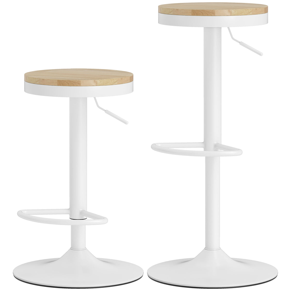 Tabourets de bar ajustables pivotants en bois