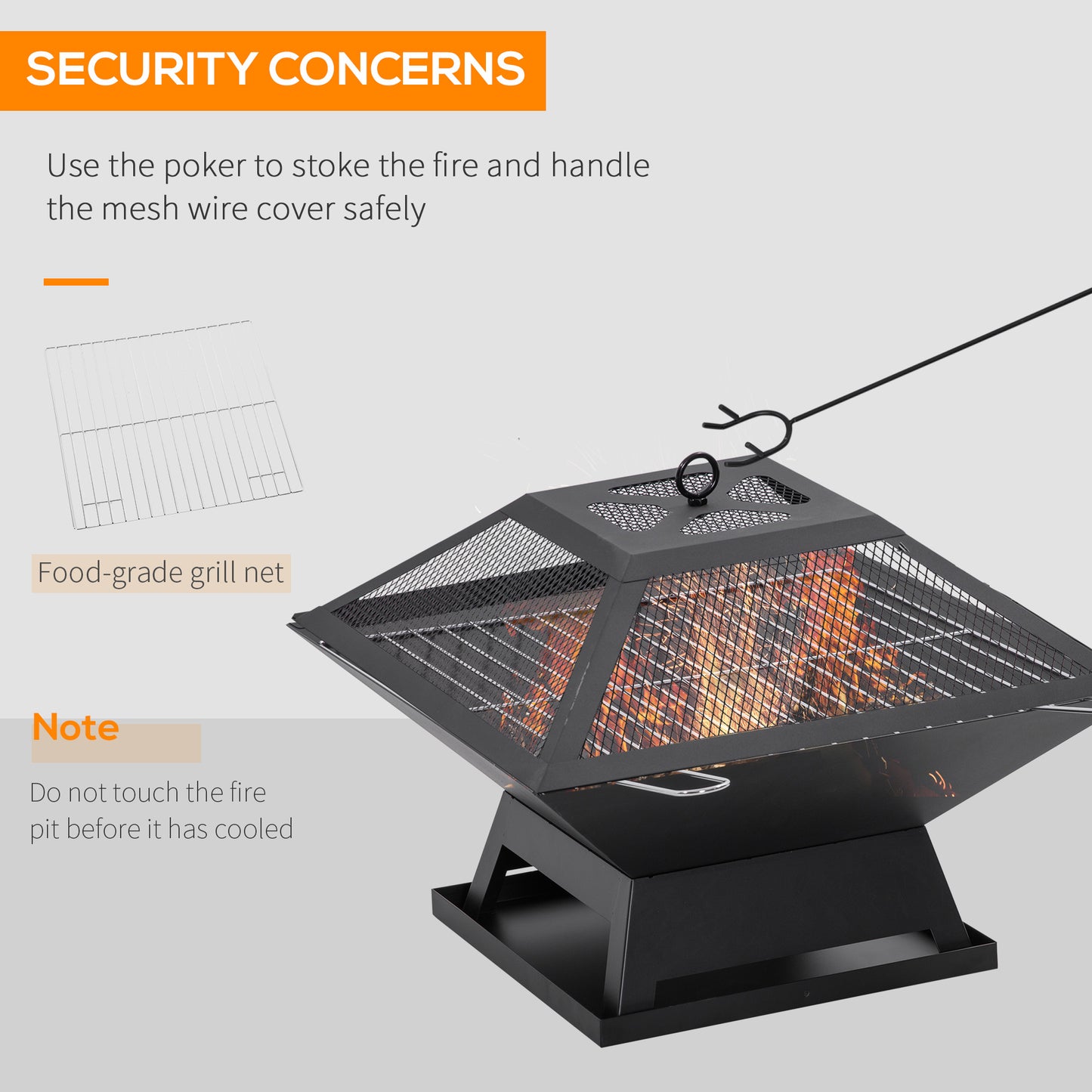 Foyer extérieur portable 2-en-1 avec grille BBQ
