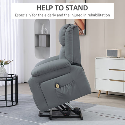 Fauteuil releveur électrique rembourré similicuir avec télécommande