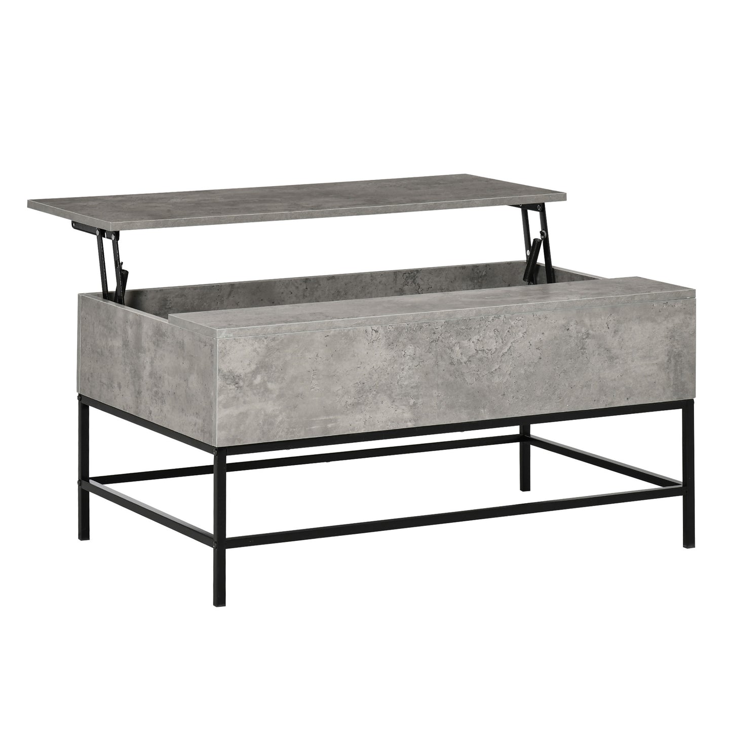 Table basse plateau relevable avec rangement caché