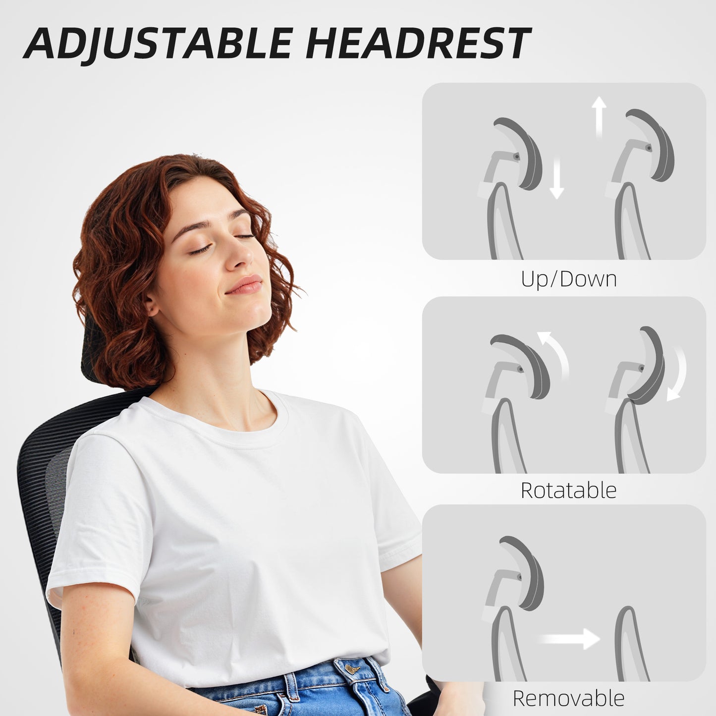 Chaise bureau ergonomique dossier haut appui-tête rotatif