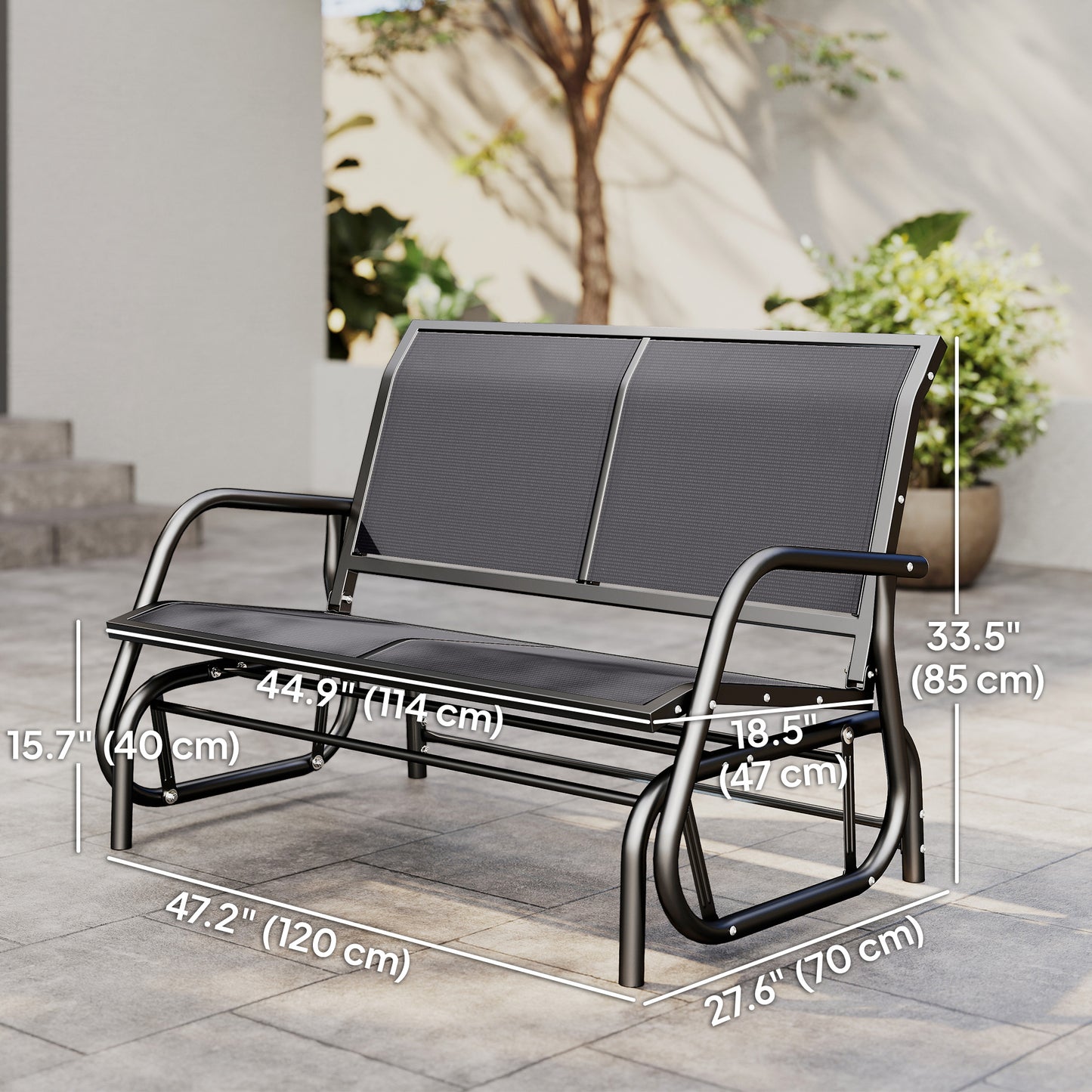 Banc Bascule Extérieur 2 Places Maille Respirante
