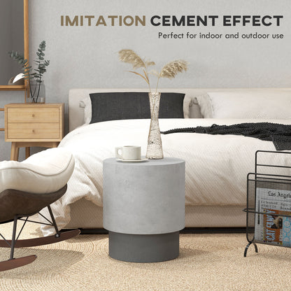 Table d'appoint tronc d'arbre effet béton