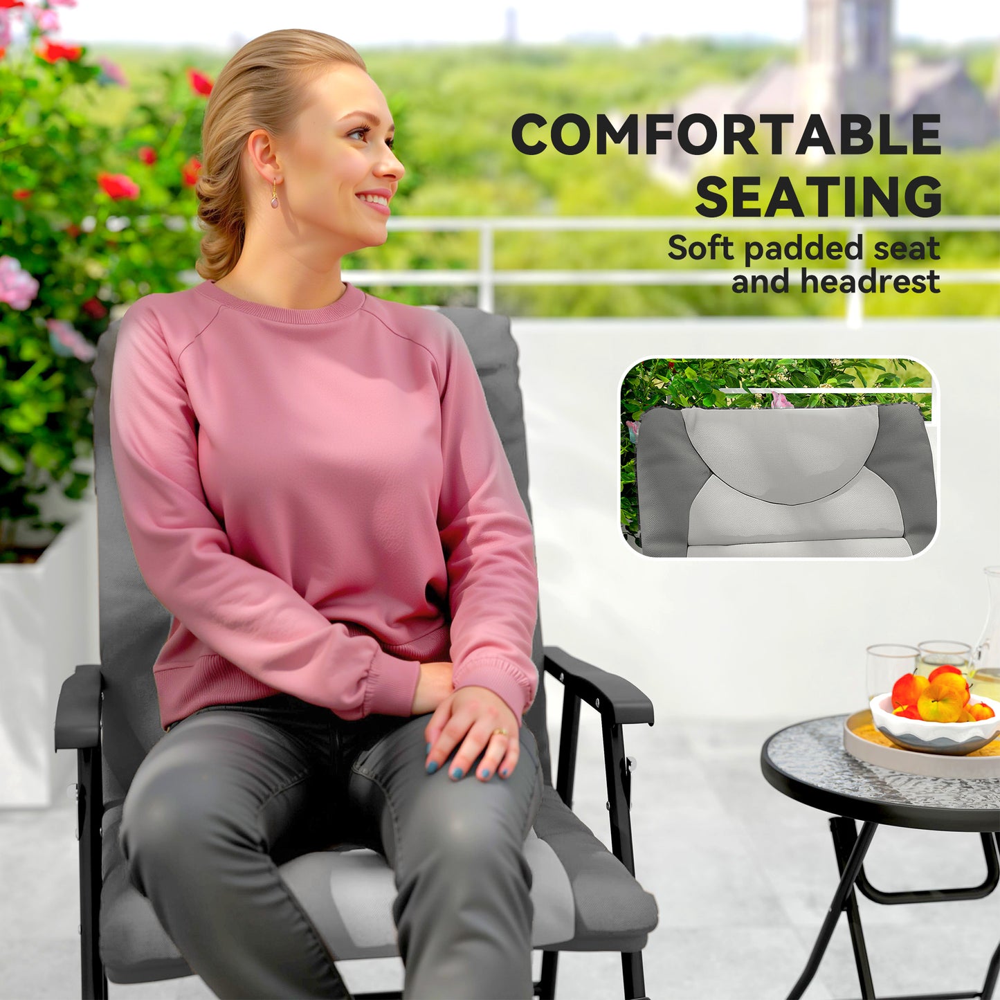 Ensemble chaise berçante pliable 3 pièces