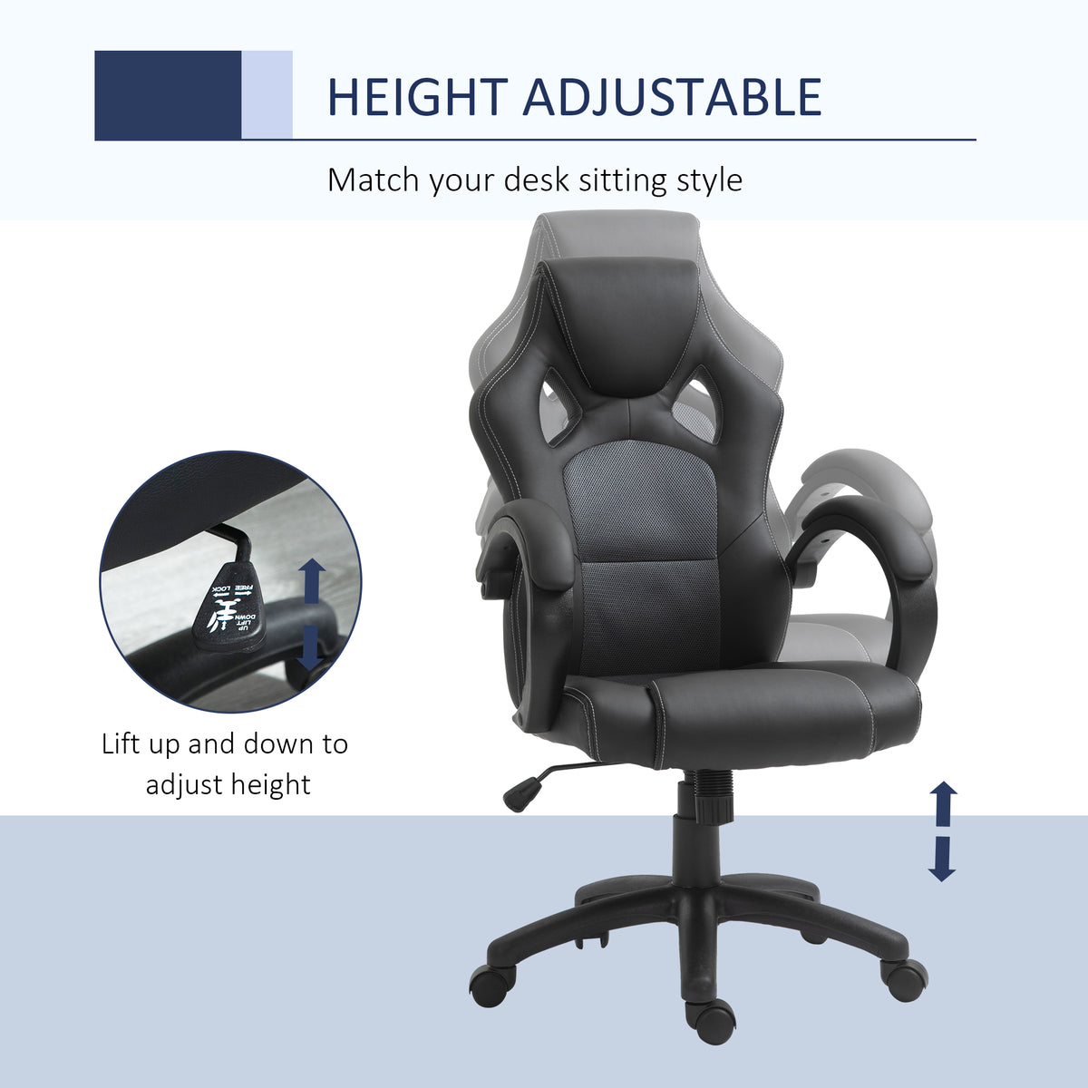Chaise gaming ergonomique hauteur réglable