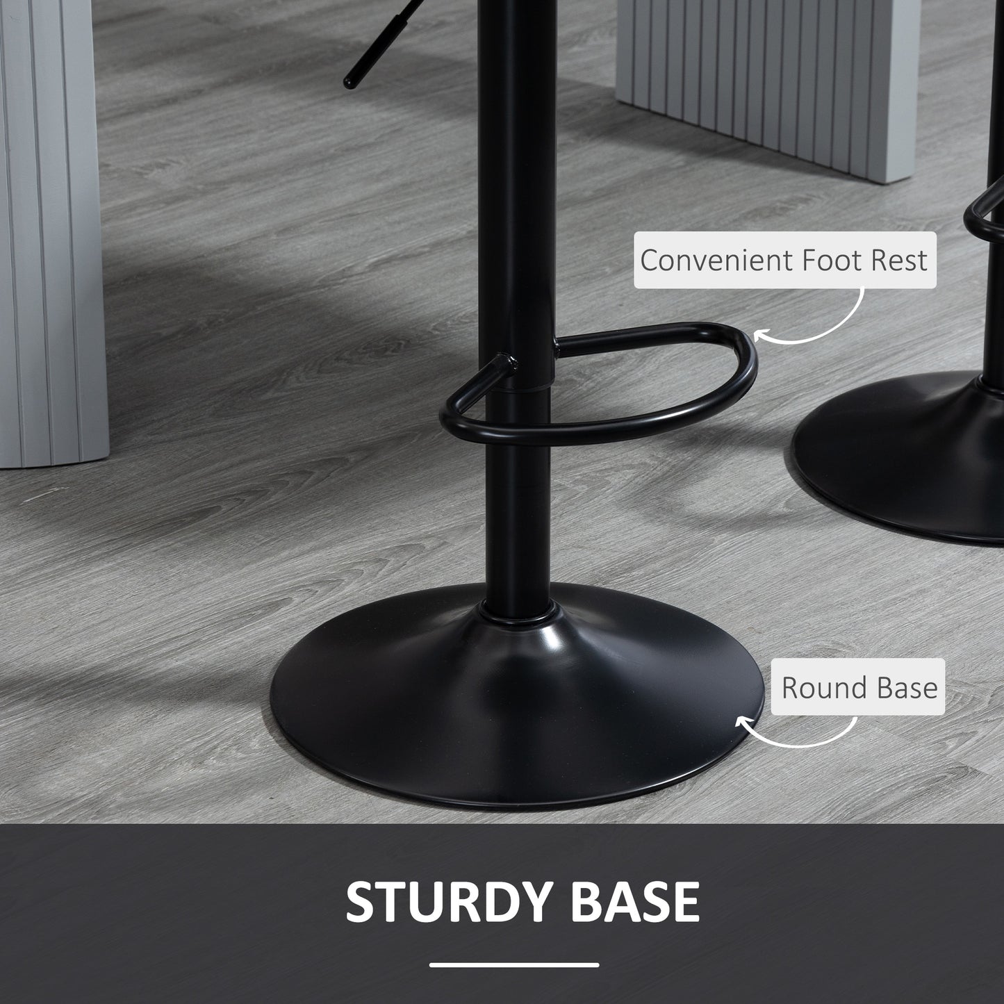 Tabourets de bar pivotants réglables avec dossier ensemble de 2