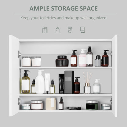Armoire murale salle de bain miroir double portes