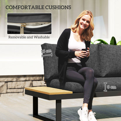Ensemble patio sectionnel aluminium modulaire 3 pièces