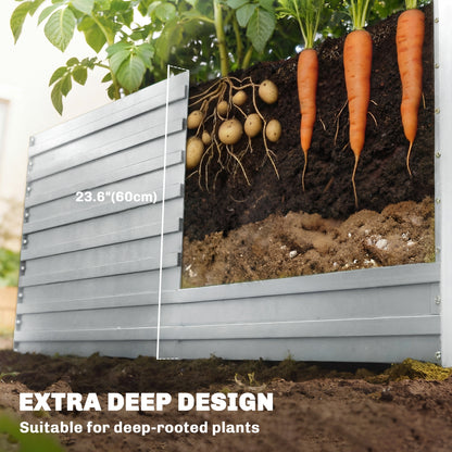 Bac jardinage surélevé galvanisé extra profond 152x91x60cm
