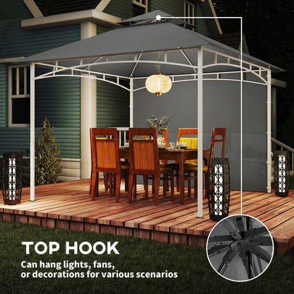 Gazébo patio double toit 3 x 3 m avec rangement