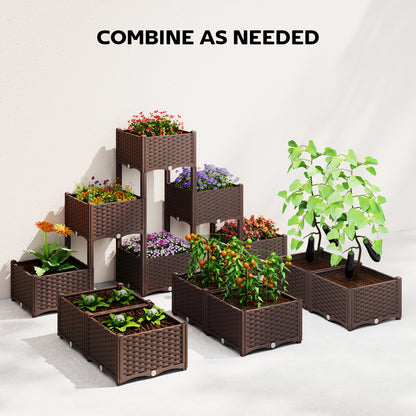 Jardinière surélevée modulaire avec réservoir — gris