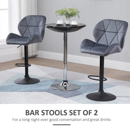 Tabourets de bar ajustables tissu ensemble de 2