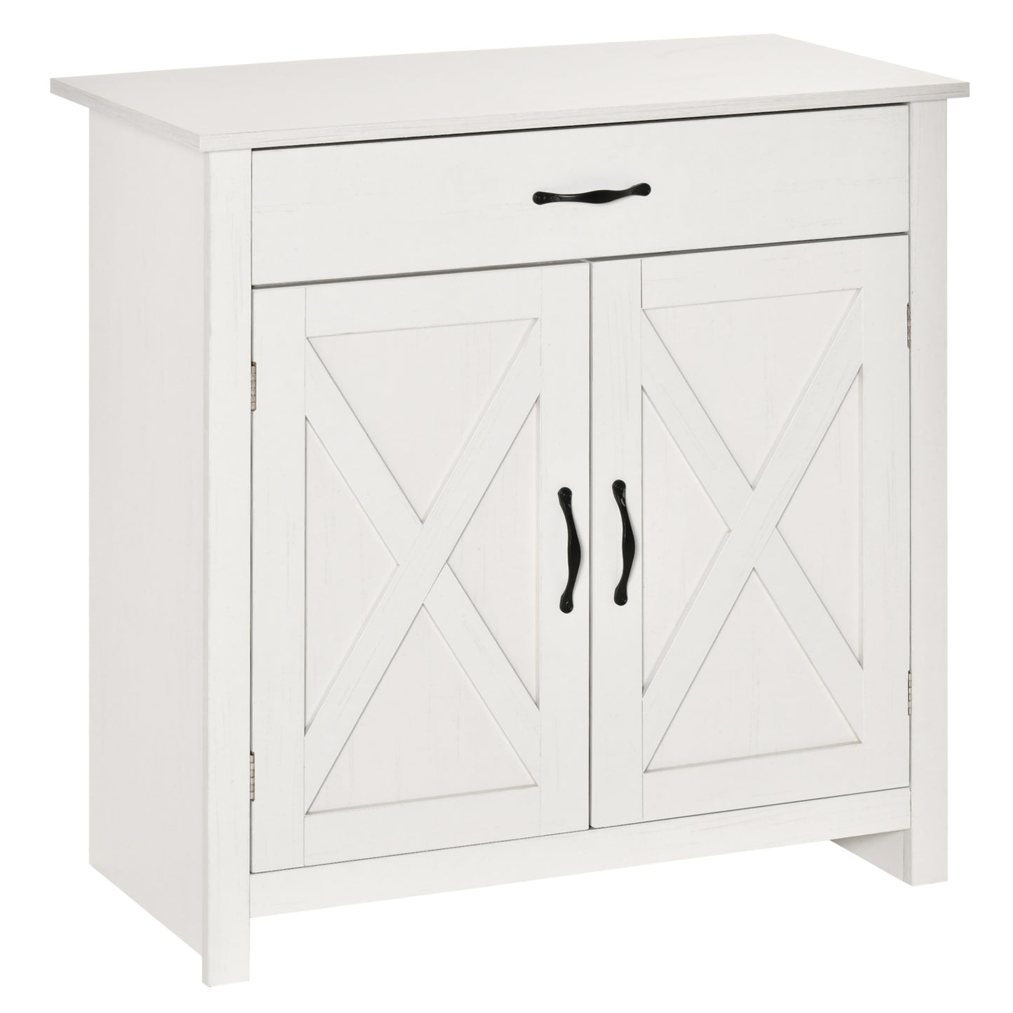 Buffet campagnard avec portes de grange et tiroir