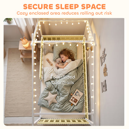 Lit enfant maison Montessori bois avec toit