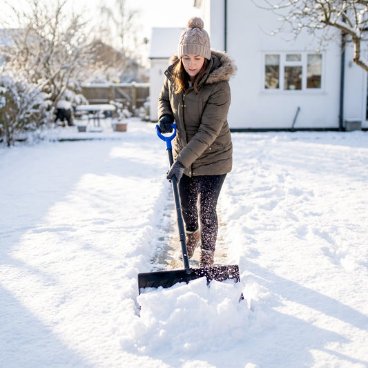 Pelle à neige 2-en-1 et grattoir à glace robuste