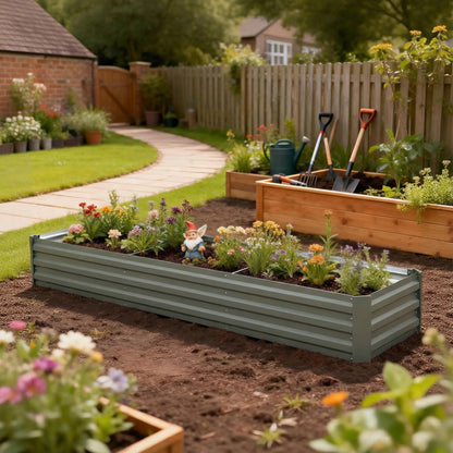 Bac surélevé galvanisé 8'x2'x1' pour jardin