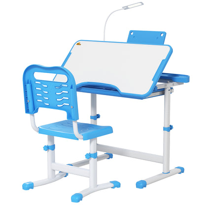 Bureau enfant ajustable avec chaise et lampe LED