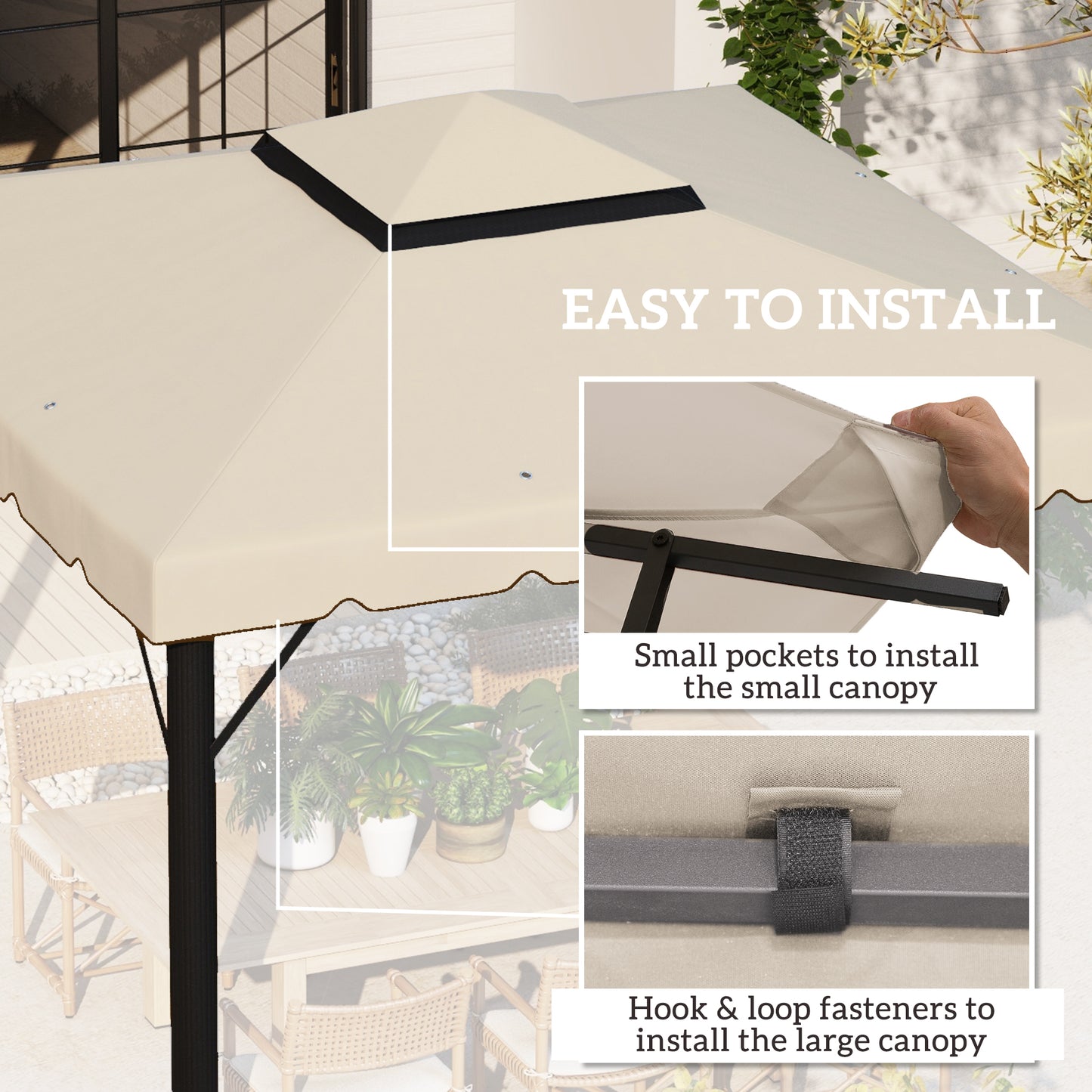 Toile de remplacement pour gazebo double toit ventilé 3 x 3 m