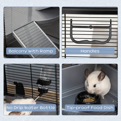 Cage à hamster à 3 niveaux pour petits animaux