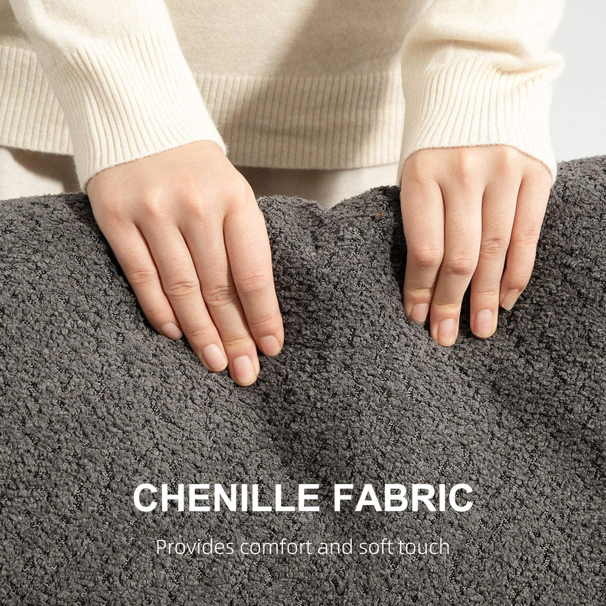 Sofa 2 places en chenille avec coussins lavables