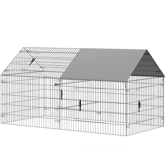 Enclos à poules en métal avec couverture Oxford
