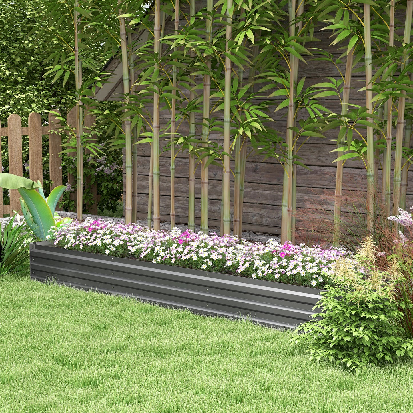 Bac surélevé galvanisé 8'x2'x1' pour jardin
