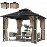 Gazebo rigide double toit polycarbonate 305 x 305 cm