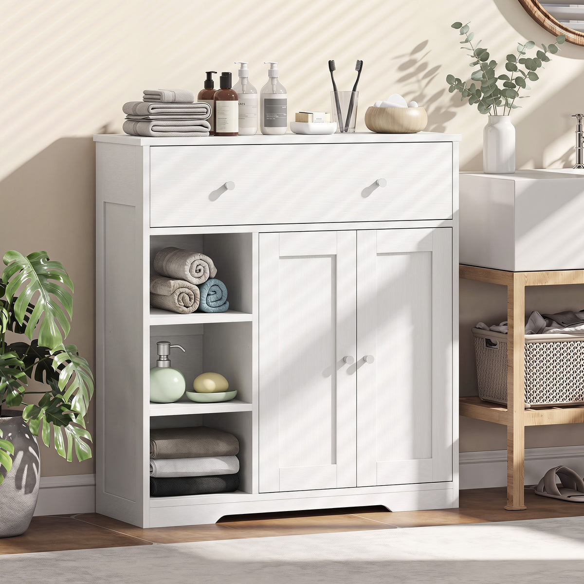 Meuble de salle de bain sur pied avec tiroir