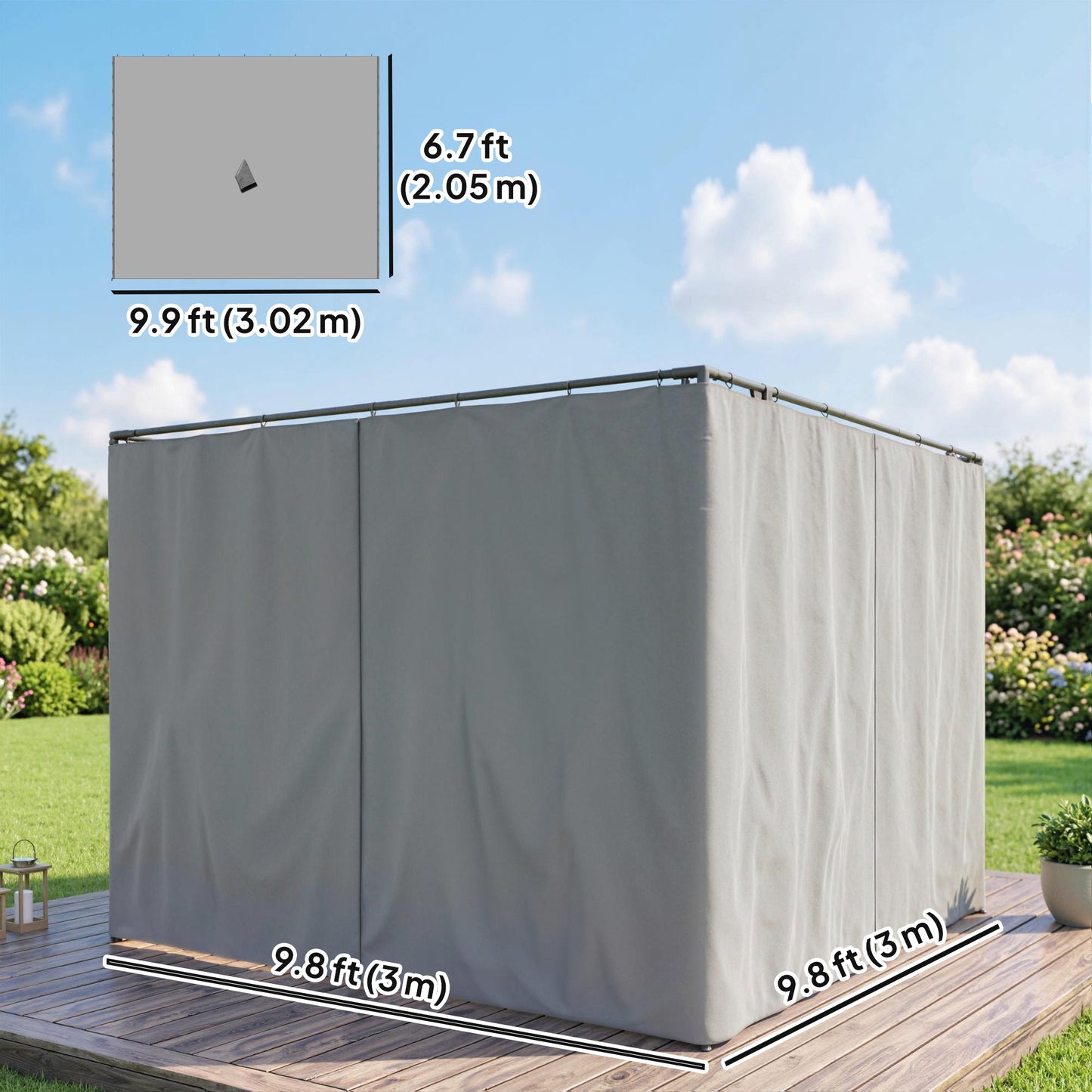 Rideaux de gazebo de remplacement 10' x 12'