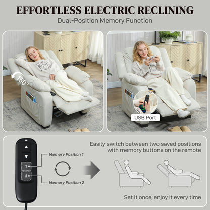Fauteuil inclinable de massage motorisé en velours