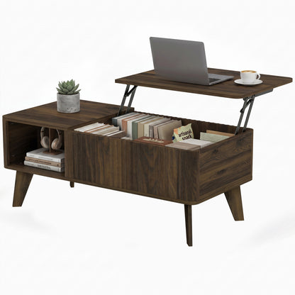 Table basse relevable cannelée 100 cm