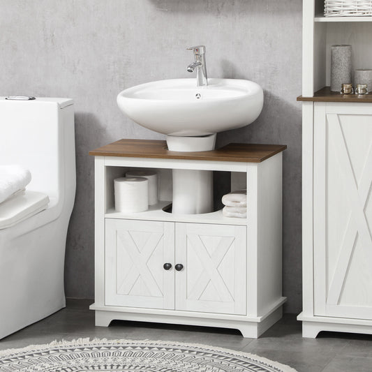 Meuble sous-lavabo de style champêtre