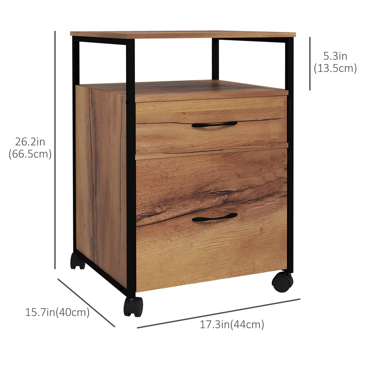Classeur vertical industriel sur roulettes avec tiroirs